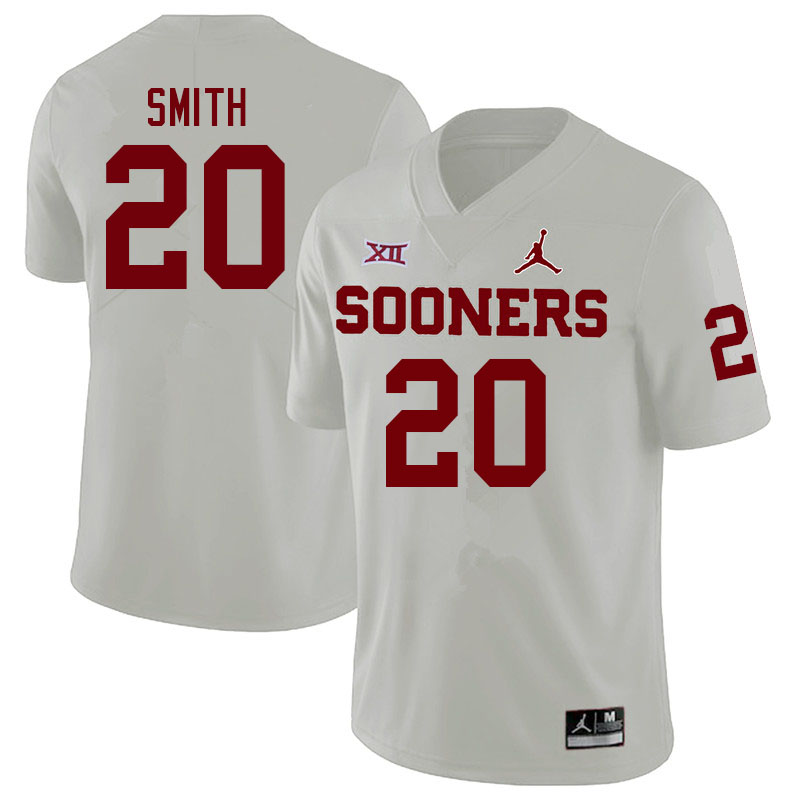 Oklahoma Sooners #20 Clayton Smith College Football Jerseys Sale-White